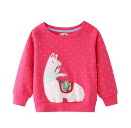 Girls Sweatshirt Baby Hoodie with Animal Applique Autumn Winter Kids Clothes Children Sweatshirts for Girls Hoodies 27T2742706