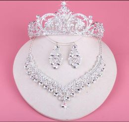 Bridal Crowns For Brides Sparkling Necklace Set Wedding Diamante Pageant Tiaras Hairband Crystal Prom Pageant Hair Jewellery Headpie4106910