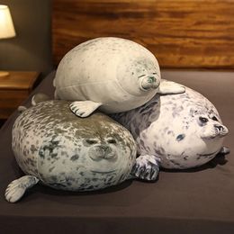 20/30/40/60 Cm Angry Blob Seal Pillow Seal Plush 3d Novelty Stuffed Doll Soft Animal Sea Lion Baby Sleeping Toy Gifts For Kids 240228