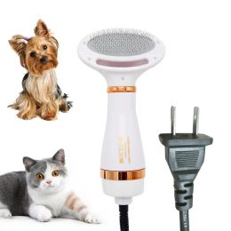 Dryer Blow Dryer Brush Dog Pet Dog Dryer Quiet Dog Hair 2In1 Quiet Slicker Cat Hair Blower With 2 Heat Gear Portable Detangler Brush