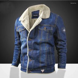 Men's Jackets Casual Clothing 2024 Trend Fashion Winter Plush Thickening Loose Lapel Oversized Denim Jacket