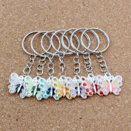 MIC 70PCS Mix Colour Fashion DIY Material Accessories Set Auger Drip Oil Alloy Butterfly Belt Chains key Ring 003555255s