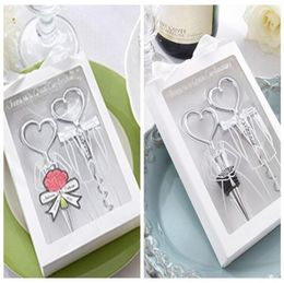 20Pcslot10boxes Wedding reception gift of Cheers to a Great Combination Wine Set Party Favours Bride and Groom bottle opener sto8471276