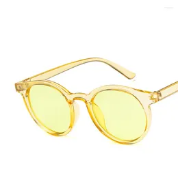 Sunglasses HAPTRON 2024 Red Blue Round Women Brand Designer Fashion Pink Yellow Sun Glasses Vintage Retro Shades