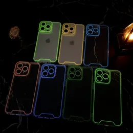 Night Light Luminous Transparent Fluorescent Cases Shockproof Clear Glow In The Dark Glowing Soft TPU Dustproof Cover For iPhone 15 14 13 12 11 Pro Max XR XS X