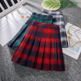 Skirts 2023 New Red Plaid Skirt Female Spring and Autumn Short Skirt Scottish High Waist Slim Student Pleated Skirt Aline Skirt