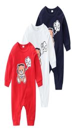 kids romper 2020 INS new styles spring summer cute listening music bear print round collar long sleeve high quality cotton rom4595601