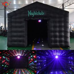 Kostenlose Air -Versand im Freien im Freien 8x8x4mh (26x26x13.2ft) mit dem Gebläseriese Black Tragbarer Disco -Nachtclub Mobile Nachtclub aufblasbarer Partyzelt