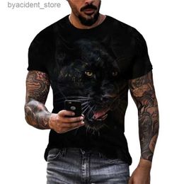 Men's T-Shirts Fashion Popular New Panther graphic t shirts Summer Trend Men Casual Handsome Short Sleeve 3D Animal Printing O-neck Tees Tops L240304