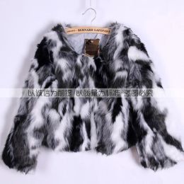 Jackets Autumn Winter New Women's fur coat imitation Fox hair women's clothing expensive black and white Grey mixed shirt short jacket