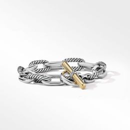 Ringe Dy Twisted Zweifarbige Ringohrringe für Frauen Mode Silber Hot Designer Silber Schmuck Frau Luxus Diamant Vintage Armband Ohrring Hochzeitsgeschenk mit Box