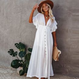 Dresses Maternity Dress Summer Beach Dress Women's Pregnant Vneck Solid Ruffled Sexy Dress Photography Props Breastfeeding Vestidos