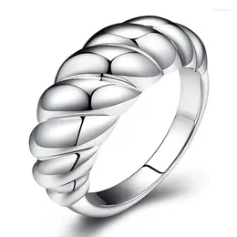 Cluster Rings Huitan Twist Design Metal For Women Silver Color/Gold Colour Modern Girls Accessories Daily Wear Fashion Versatile Jewellery
