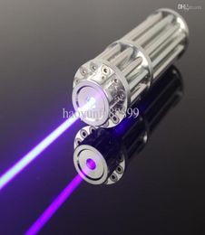 Strong power military blue laser pointers 500000m 450nm LED SOS LAZER Flashlight light5 capsglasseschargergift box Huntin9416539