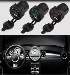 21A 12V Waterproof Dual USB Car Charger Voltmeter Socket Voltage Voltmeter Adapter Panel With Voltage Boat Motorcycle9505552
