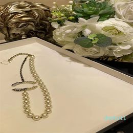 Fashion Classic Necklaces Designer Short Pearl Necklace for Women Party Wedding Lovers Mother's Day Gift Jewellery for Bride With flannel bag