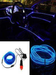 35m 12V Car LED Cold lights Flexible Neon EL Wire Auto Lamps on Light Strip Interior Lighting Decoration Strips5629805