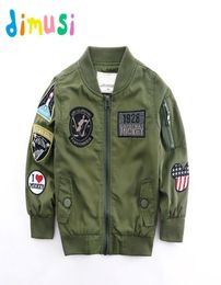 DIMUSI Spring Jackets for Boy Coat Army Green Bomber Jacket Boy039s Windbreaker Autumn Jacket Patchwork Kids Children Jacket BC6069197