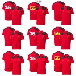 Men's T-Shirts Mens and womens 2023 f1 team T-shirt polo suit four seasons Formula One red racing suit official custom