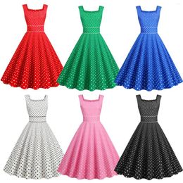 Party Dresses Vintage Polka Dot Print Dress Women Retro Housewife Evening Prom Swing Ladies Elegant A-line Vestido