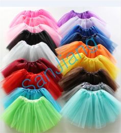 INS Summer Girls Tutu Skirt Summer Baby Pleated Gauzy Tutus Mini Bubble Skirts Solid Mesh Dresses Party Dance Ballet Dress Kids Cl4896138