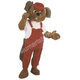 2024 Halloween Hot Sales Beaver Wear Red overalls Mascot Costume Birthday Party anime theme fancy dress Costume