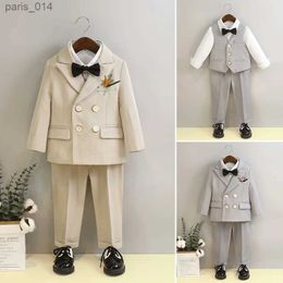 Suits Children Wedding Suit Handsome Boys Clothes Set Toddler Birthday Formal Outfit Kids Piano Performance Presenter Costumes 8 10 Y