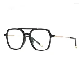 Sunglasses Frames Pilot TR Metal Anti Blue Light Flat Lens Computer Optical Glasses Prescription Big Spectacle Myopia Frame Eyeglasses