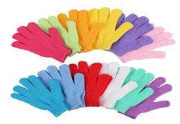 Exfoliating Bath Gloves Scrubbers For Shower Body Massage Double Sided Scrubber Mitts Glove Dead Skin Cell Remover Sponge Wash Ski3008260