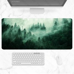 Pads Green Aesthetics Forest Trees Mouse Pad Gaming XL Large Computer Custom Mousepad XXL Carpet Laptop Desktop Mouse Pad Mouse Mat