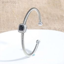 Designer David Yumans Yurma Jewellery Davids Square 4mm Cable Bracelet Popular Open Twisted Wire Accessories