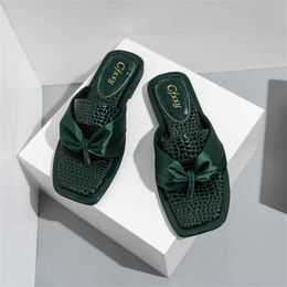 32% OFF Sports shoes 2024 Cfxxy-88 female stone flat bottom Sandals Flip Flops fashion ribbon herringbone clip drag summer