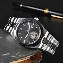 42% OFF watch Watch Vac for Men Mens Three needles Quartz Top Luxury Clock With calendar function Steel Belt Fashion Type