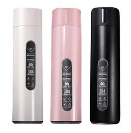 420ml Led Digital Smart Vacuum Mug High Quality Stainless Steel Water Bottle Wireless Charging Travel Cup5698281