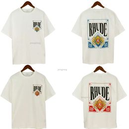 Luxury Brand Summer Rhude T Shirt Men Womens Oversize S-xl Designer Shirt Teeshort Sleeve T-shirt Quick Drying Breathable Tops Rh Casual Shirt Polos High Street 216