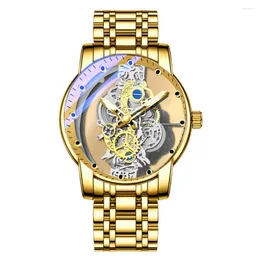Wristwatches Watch Fashion Golden Skeleton Vintage Man Jewelry Accessories Wrist