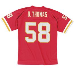 Stitched football Jersey 58 Derrick Thomas 1994 red mesh retro Rugby jerseys Men Women and Youth S-6XL