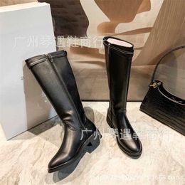 30% OFF Sports shoes 2024 Spring New British Genuine Long Knee Below High Cap Trendy Knight Motorcycle Thick Heel Womens Leather Boots