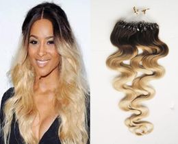 Brazilian body wave Hair micro ring 4613 ombre micro hair extensions 100g Remy Micro Ring Beads Human Hair Extensions3415519
