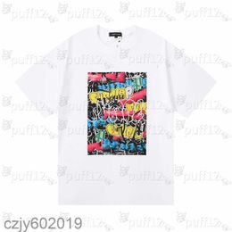 loose Summer new mens oversized T-shirt Fashion casual designer Mens Womens T-shirt High Street letter-print graffiti summer short-sleeved mens T-shirt 7 BGJK