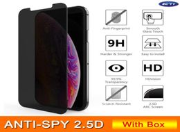 Privacy Antispy Screen Protective Film for iPhone 12 11 PRO XR XS MAX X 8 7 for Samsung J7 M41 A50 25D Tempered Glass with Box9542368