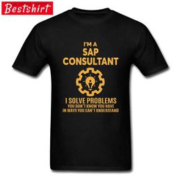 Men's T-Shirts Creative Design T Shirt For Men SAP CONSULTANT Letter Quotes Headline Men Tshirts Fathers Day Popular Cotton Tops Tees New L240304