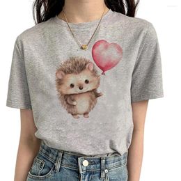 Women's T Shirts Hedgehog T-shirts Women Streetwear Graphic Girl Anime 2000s Funny Clothes