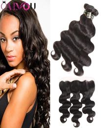 Whole 10A Brazilian Body Wave Human Hair Bundles with 134 Lace Frontal Ear to Ear Unprocessed Virgin Hair Extensions Weaves B3822003