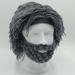 NaroFace Handmade Knitted Men Winter Crochet Mustache Hat Beard Beanies Face Tassel Bicycle Mask Ski Warm Cap Funny Hat Gift New C2007