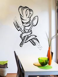 Wall Decal Kitchen Wall Stickers Modern Window Poster Spoon Fork Pattern Wall Stickers Restaurant Chef Decal1833547