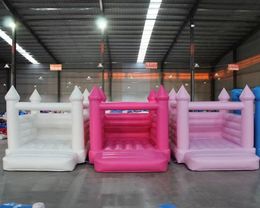 wholesale 4.5x4.5m (15x15ft) Kids mini bounce house Inflatable white Bouncy Castle Wedding Bouncer Jumping Adult for Party with blower free ship