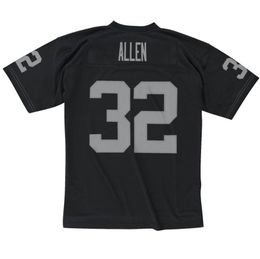 Stitched football Jersey 32 Marcus Allen 1985 black mesh retro Rugby jerseys Men Women and Youth S-6XL