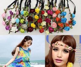 Fashion Bride Bohemian Flower Headband Festival Wedding Floral Garland Hair Band Headwear Hair Accessories for Women 10pcslot8445658