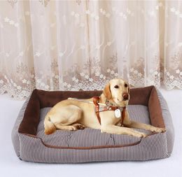 Cat Beds Furniture 3 Size Pet Bed Dog Warm Pad Winter Mat Striped Products Small Medium Large Big Sized Kennel Waterproof Nest8555209